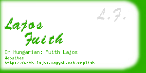 lajos fuith business card